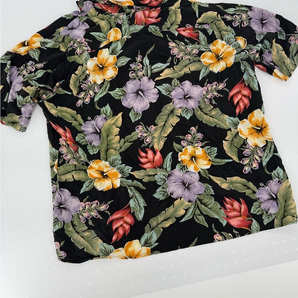 Reyn Spooner Hawaiian Shirt Mens L Floral Plumeria Short Sleeve Button Up Rayon. - Picture 7 of 9
